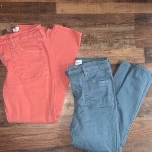 Maurices Women's Straight Leg Jeans in Coral and Teal